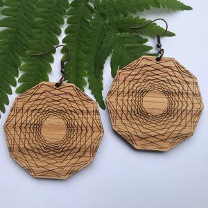 Handmade Lasercut Wood Earrings - Emily
